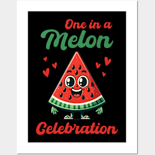 Happy Watermelon Slice Posters and Art